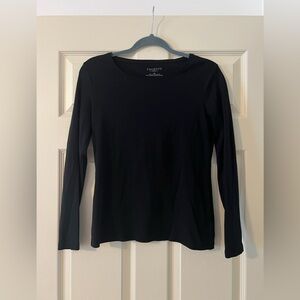 Talbots Black Long Sleeve Crewneck Top